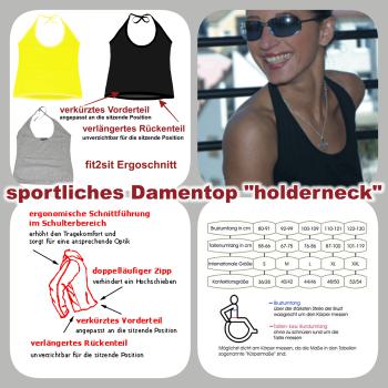 sportliches Damentop mit Ergoschnitt fit2sit "Holderneck" schwarz, S
