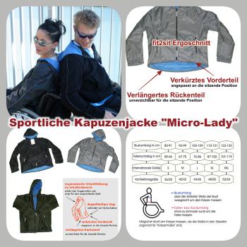 Microfaser Sportjacke "Micro-Lady" mit Ergoschnitt fit2sit, schwarz S