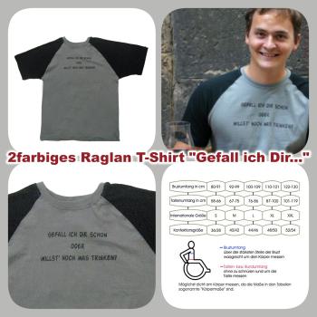 T-Shirt mit frechem Print "gefall ich Dir schon..." grau/schwarz, S