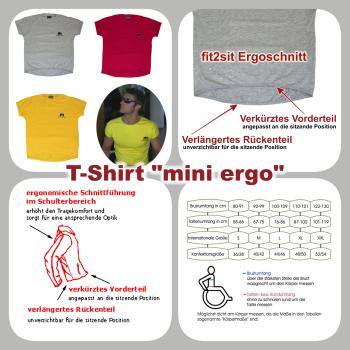 sportliches Kurzarmshirt mit Ergoschnitt fit2sit "Mini Ergo", grau, M