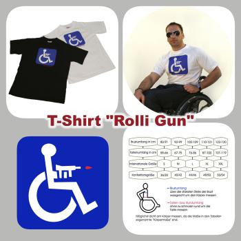 T-Shirt mit frechem Print "Rolli Gun" weiß, S